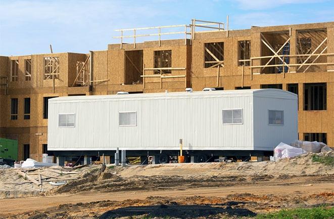 construction office trailers for rent at a building site in Burnsville, NC